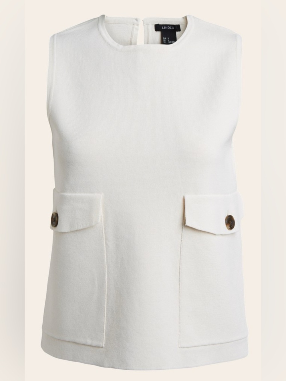 New LINDEX Sleeveless Knit Pullover Vest Ivory